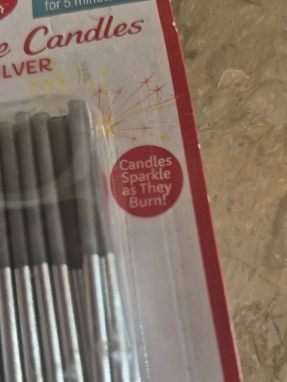 Betty Crocker Silver Sparkle Cake Candles - Metallic Cake Sparklers